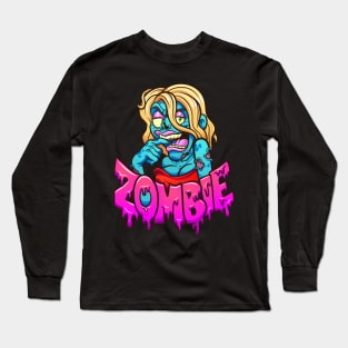 Female Cartoon zombie Long Sleeve T-Shirt